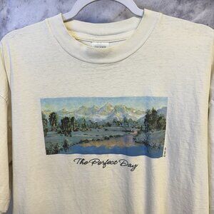 VIntage The Perfect Day Nature T Shirt White Short Sleeve Mens XL 23x27.5